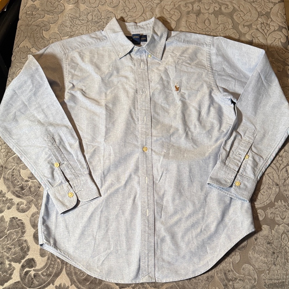 Ralph Lauren Blue Label boys Light Blue Button Down Shirt Sz 14